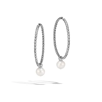 Pearl Drop Transformable Hoop Earrings