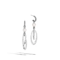 Classic Chain Interlink Pearl Drop Earrings