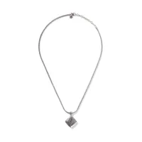 Classic Chain Hammered Square Pendant Necklace