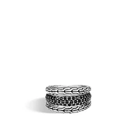 Carved Chain Pave Stack Ring