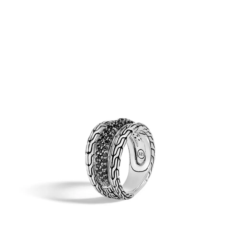 Carved Chain Pave Stack Ring