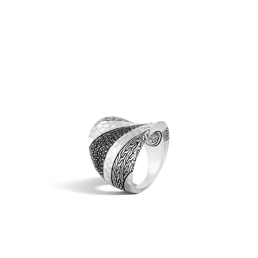 Classic Chain Hammered Saddle Ring