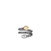 Classic Chain Hammered Coil Ring