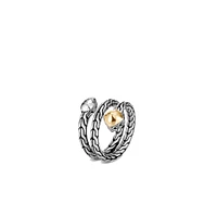 Classic Chain Hammered Coil Ring