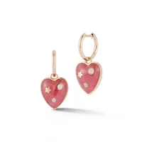 Anne Diamond Heart Huggie Earrings