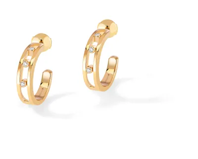 Yellow Gold Move Hoops