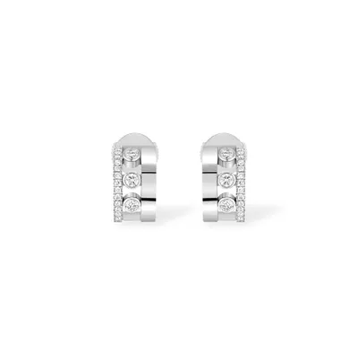 White Gold Move Romane Mini Hoop Earrings