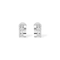 White Gold Move Romane Mini Hoop Earrings