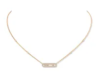 Yellow Gold Baby Move Pave Necklace