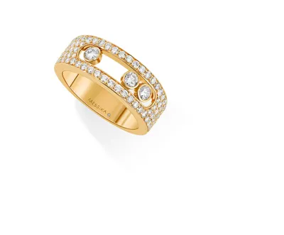 Yellow Gold Move Pave Small Ring