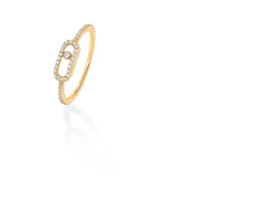 Yellow Gold Move Uno Pave Ring