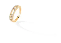 Yellow Gold Baby Move Pave Ring