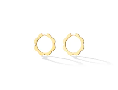 Medium Yellow Gold Triplet Plain Hoop Earrings