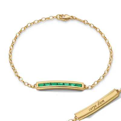 Baguette Emerald “Carpe Diem“ Petite Poesy Bracelet