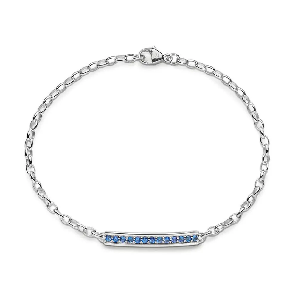 "Carpe Diem" Blue Sapphire Poesy Bracelet