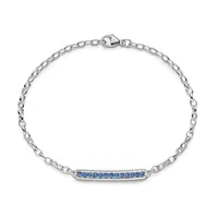 "Carpe Diem" Blue Sapphire Poesy Bracelet