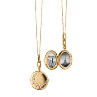 ´sun“ Gold Locket Necklace with Diamonds