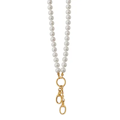 30“ “Design Your Own“ Pearl Charm Chain Necklace, 2 Charm Stations