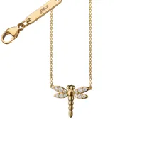 Diamond Critter Dragonfly “Grace“ 18K Yellow Gold Necklace