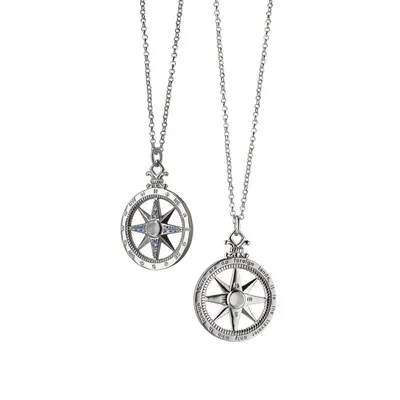 “Adventure“ Global Compass Charm with Sapphires