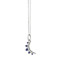 September Sapphire “Moon“ Sterling Silver Birthstone Necklace