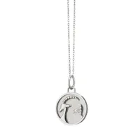 Mini “Capricorn“ Sterling Silver Charm with Sapphires on 17“ Chain Necklace