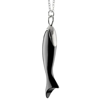 “Perseverance“ Black Ceramic and Sterling Silver Fish