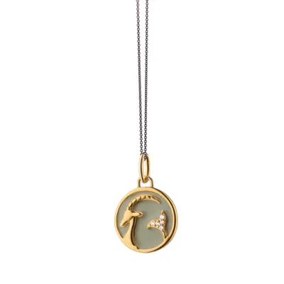 Mini “Capricorn“ Enamel Vermeil Charm