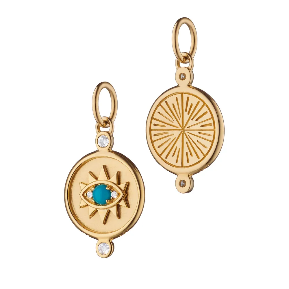 Mini “Protect“ Evil Eye 18K Gold Charm