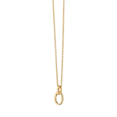 Enhancer Yellow Gold Necklace Length 20" with loop at 18"