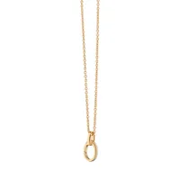 Enhancer Yellow Gold Necklace Length 20" with loop at 18"