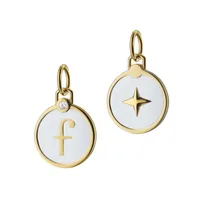 Mini “F“ White Enamel Initial Charm