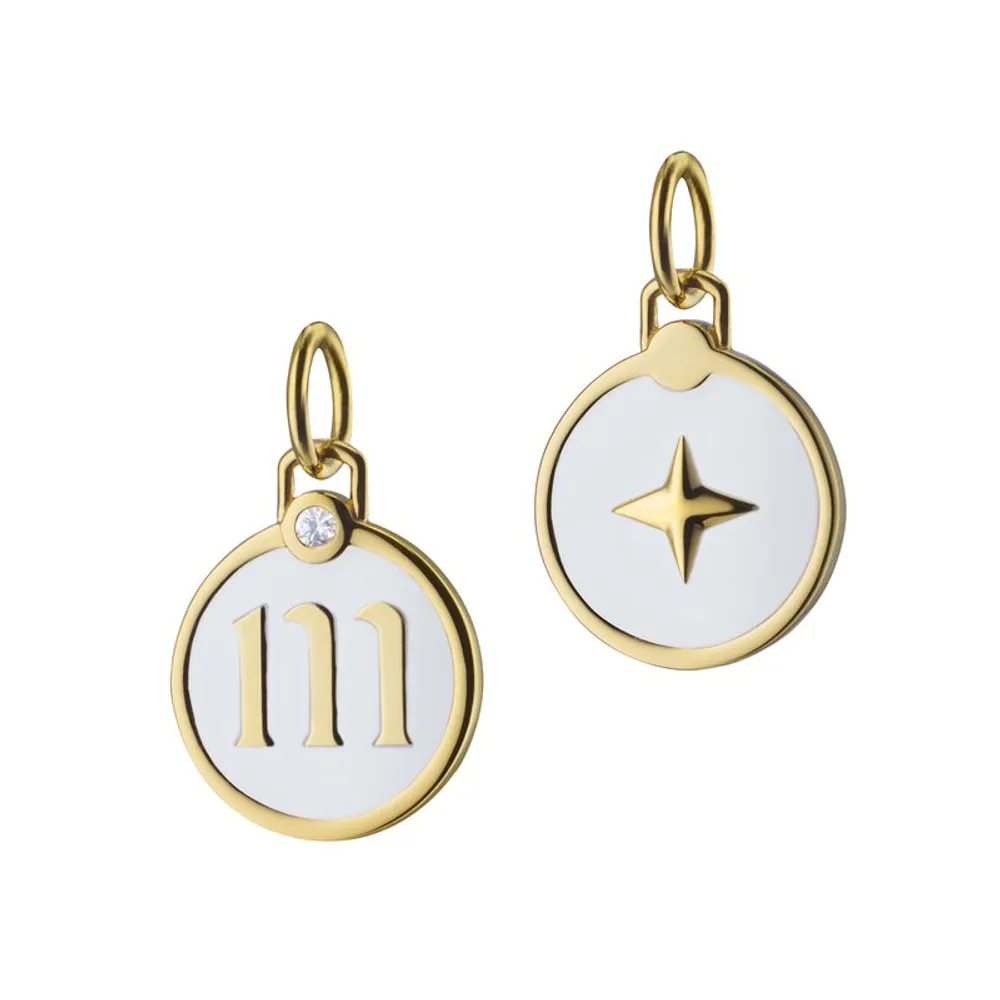 Mini “M“ White Enamel Initial Charm