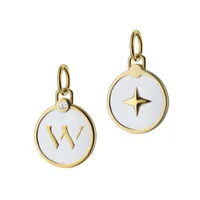 Mini “W“ White Enamel Initial Charm