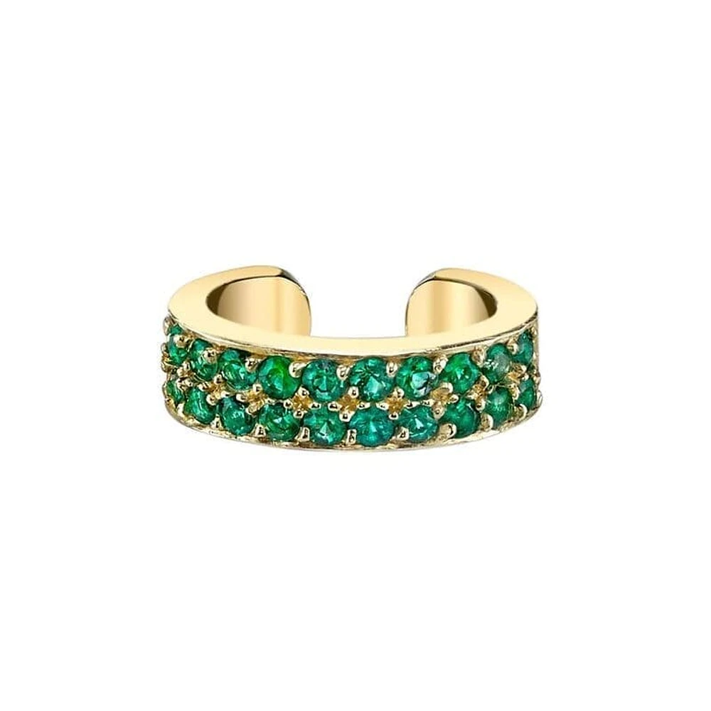 Two Row Emerald Ear Cuff