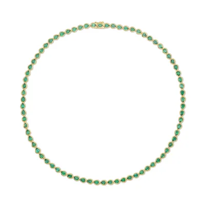 Bezeled Pear Shaped Emerald Choker