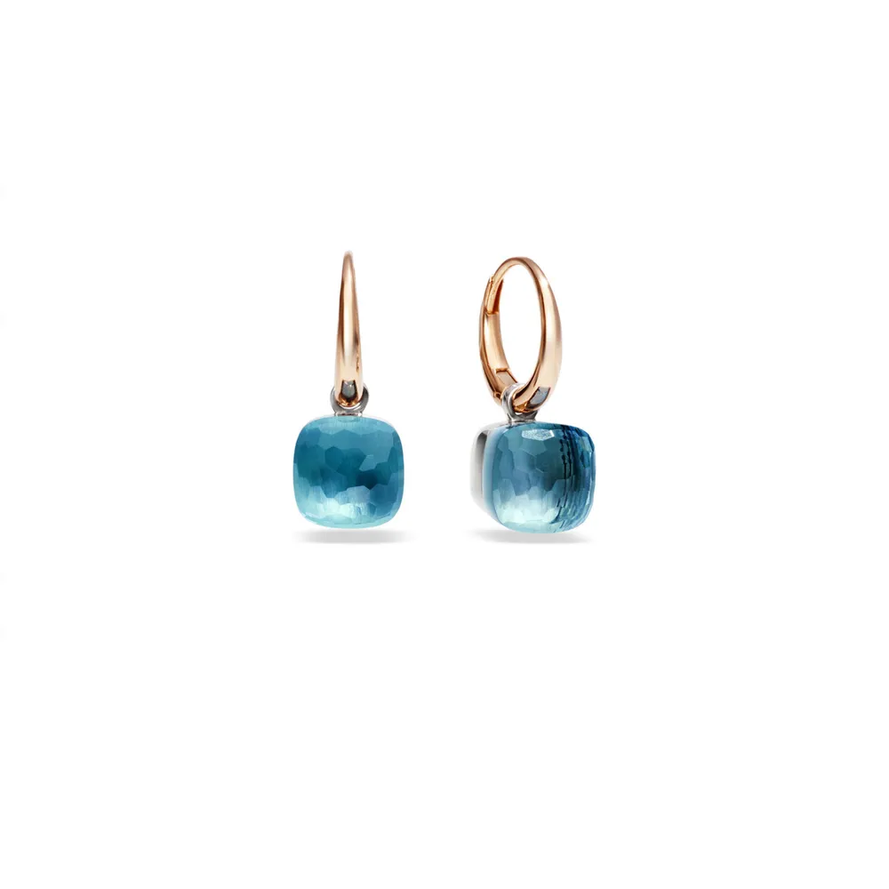 Nudo Petit Earrings with Blue Topaz