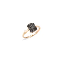 Sabbia Rose Gold Black Diamond Small Ring Size 7