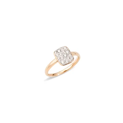 Sabbia Rose Gold Diamonds Small Ring Size 6