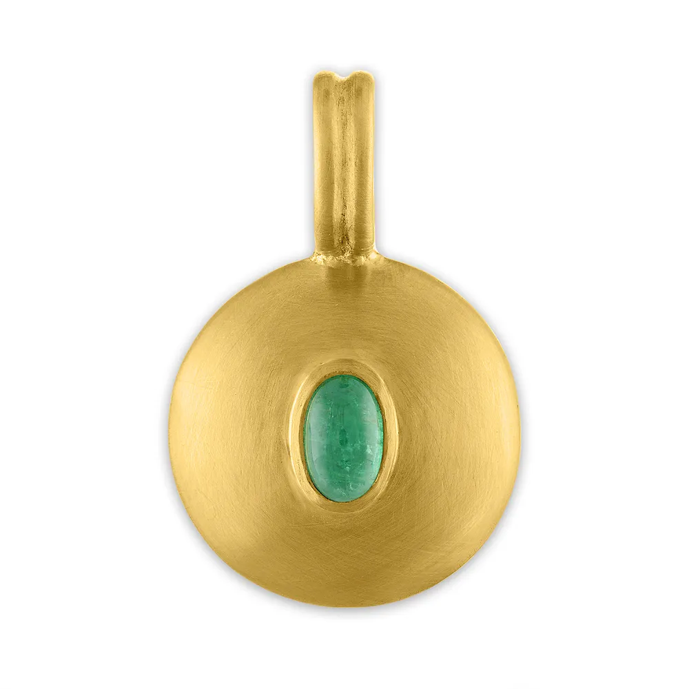 Small Bulla Emerald Pendant