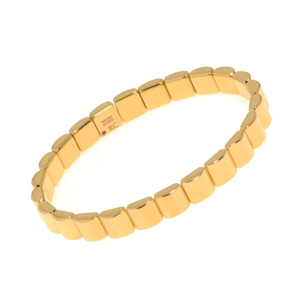 Designer Gold Flexible Yellow Gold Cuff Bangle Bracelet