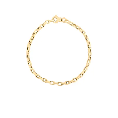 Designer Gold Fine Gauge Square Link Bracelet