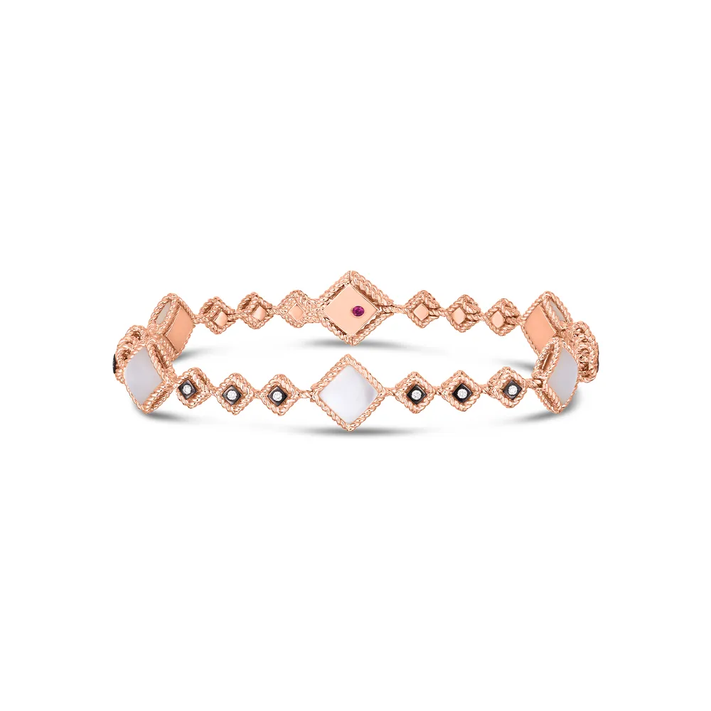 Palazzo Ducale Rose Gold Mother Of Pearl & Diamond Bracelet