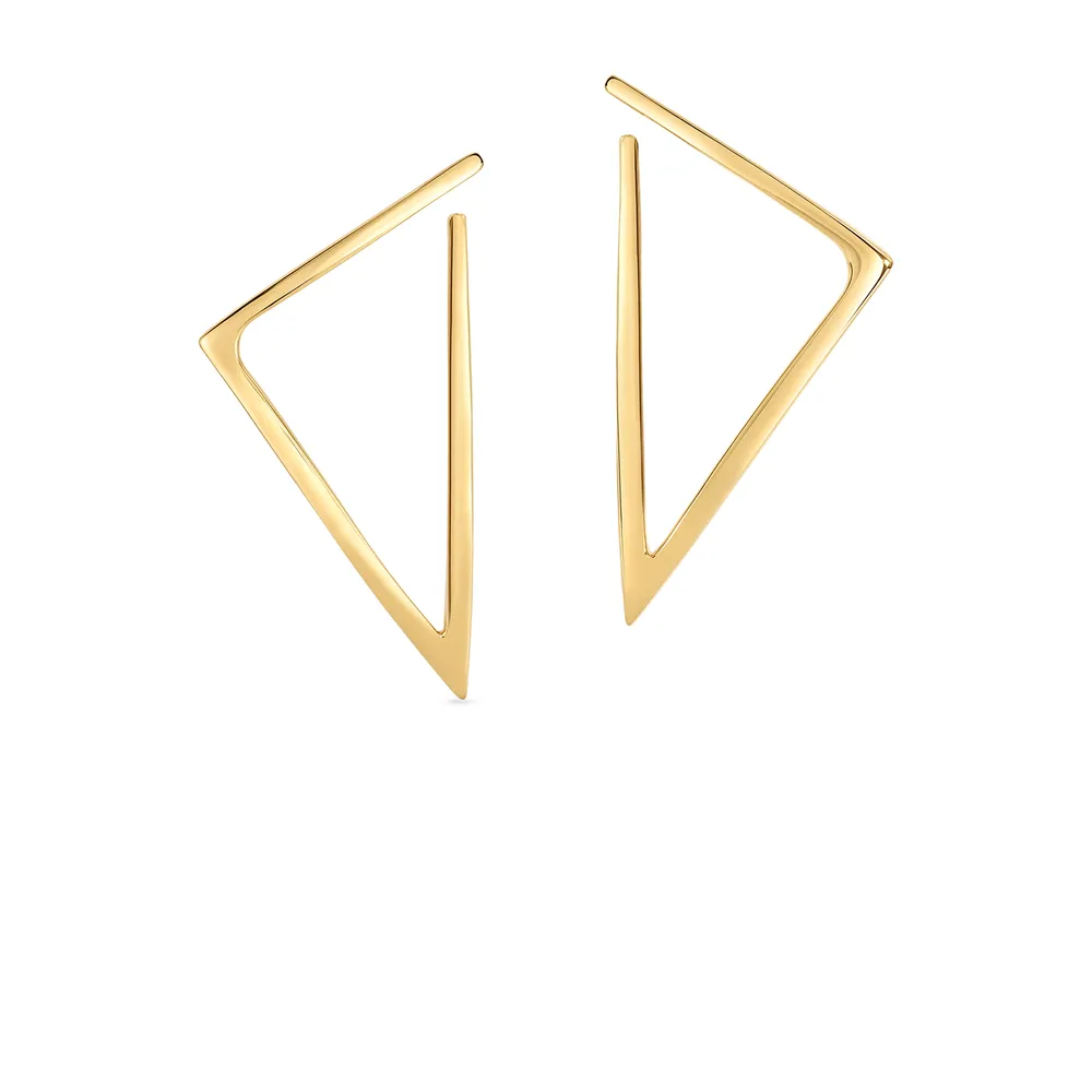 Designer Gold Triangle Earrings