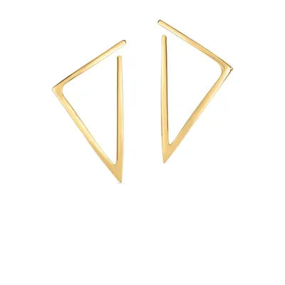 Designer Gold Triangle Earrings