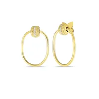 Opera Yellow Gold Diamond Textured Doorknocker Earrings