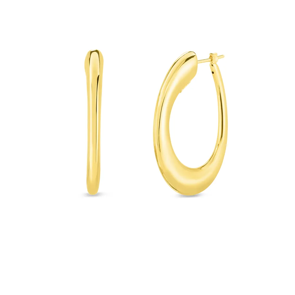 Oro Classic Yellow Gold Hoop Earrings