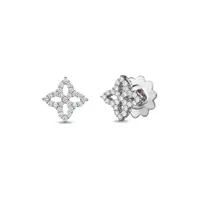 Princess Flower White Gold & Carats Stud Earrings