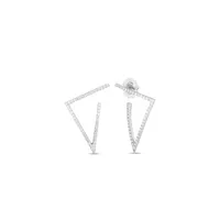 Classic White Gold Diamond Triangle Earrings