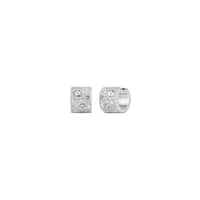 Pois Moi Luna White Gold Pave Huggie Earrings